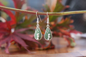 Hand Painted Lily Of The Valley Earrings, 4 of 4
