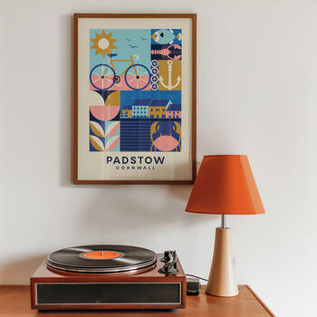 Padstow Cornwall Art Print, Poster Print, Kitchen Wall Art, Wall Art Print, Graphic Geometric Print, Colourful Art, Home Decor, A5, A4, A3, A2, A1, 10 of 11