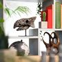Large Hand Painted Anklyosaurus Skull Dinosaur Sculpture – Museum Quality 3D Resin Fossil Model On Black Metal Stand, Statement Home Decor, thumbnail 2 of 4