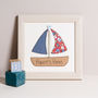 Personalised Boat Embroidered Framed Artwork, thumbnail 2 of 5