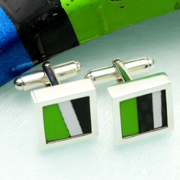 Upcycled Superbike Sterling Silver Cufflinks, 2 of 6