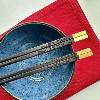 Luxury Personalised Wooden Chopsticks Gift, 2 of 10