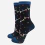 Women's Bamboo Socks Black Sparkly Party Lights, thumbnail 1 of 3