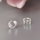 Polished Three Row Ear Cuffs