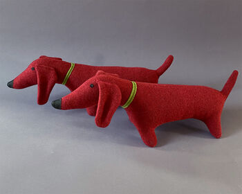 Knitted Lambswool Dachshund Dog, 6 of 7