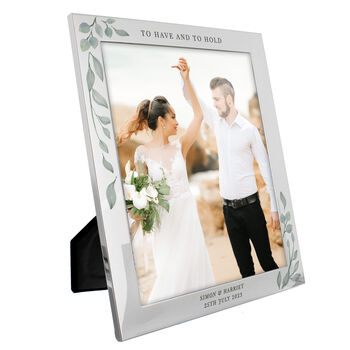 Personalised 10x8 Silver Botanical Couples Photo Frame, 5 of 5