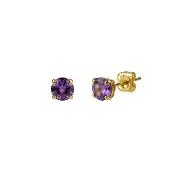 9ct Gold Amethyst Stud Earrings, 4 of 4
