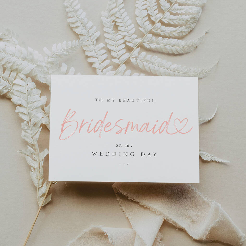 To My Bridesmaid Hearts Thank You Card | Bridesmaid, 1 of 12