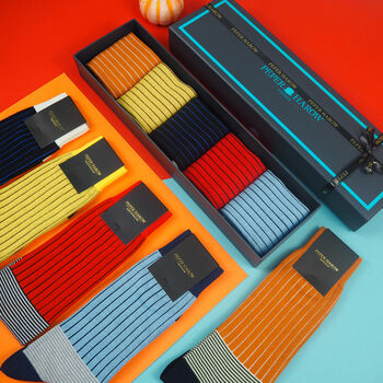 Oxford Stripe Men's Gift Box Vibrant, 7 of 8