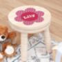 Personalised Childs Flower Wooden Stool, thumbnail 3 of 3