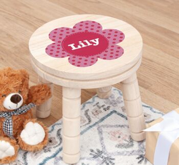 Personalised Childs Flower Wooden Stool, 3 of 3