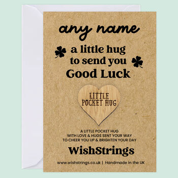 Personalised Pocket A Little Hug To Send Good Luck, 2 of 6