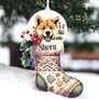 Personalised Akita Pet Dog Christmas Stocking Bauble, thumbnail 2 of 2
