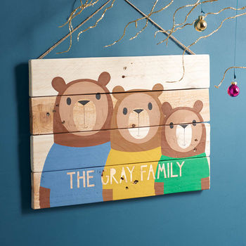 Personalised Wooden Bear Family Portrait, 2 of 7
