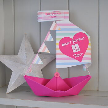 Personalised Heart Birthday Boat With Age, 4 of 12