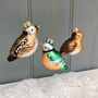 Set Of Six Glass Bird Decorations, thumbnail 3 of 3