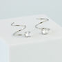 Sterling Silver Crystal Detail Spiral Hoop Earrings, thumbnail 1 of 4