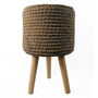 Seagrass Style Composite Planter With Stand, thumbnail 2 of 10