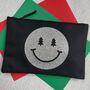 Christmas Glitter Smiley Face Pouch Clutch, thumbnail 1 of 4
