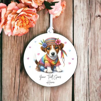 Personalised Jack Russell Hippie Decoration, 2 of 2