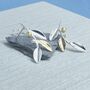 Silver Golden Glow Leaf Studs, thumbnail 3 of 4