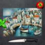 Harbour Hues Textured Glass Chopping Board, thumbnail 1 of 8