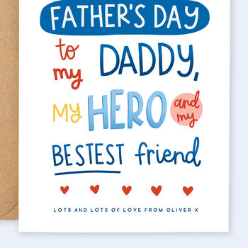 Personalised First Father's Day Card For Daddy, 4 of 4