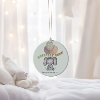 Baby Elephant Pregnancy Announcement Bauble, 3 of 5