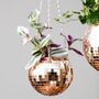 Rose Gold Disco Ball Hanging Planter, thumbnail 4 of 5