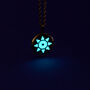 Blue Solis Aqua Blue Glowing Pendant Necklace With Uv Keyring Torch, thumbnail 9 of 10