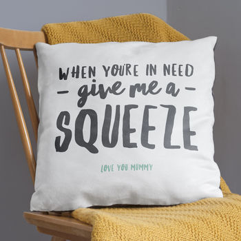 'Give Me A Squeeze' Personalised Cushion, 2 of 7
