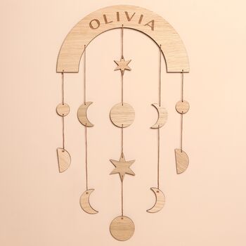 Personalised Wooden Moon Phase Wall Hanging, 3 of 5