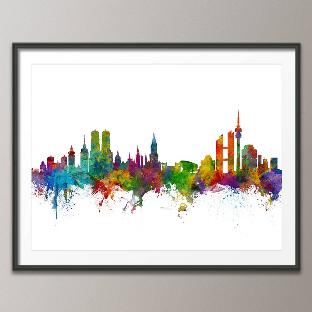 Cityscape Germany Munich Skyline artPause By Print Art