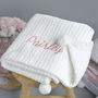 Personalised White Knitted Double Sided Blanket, thumbnail 1 of 10