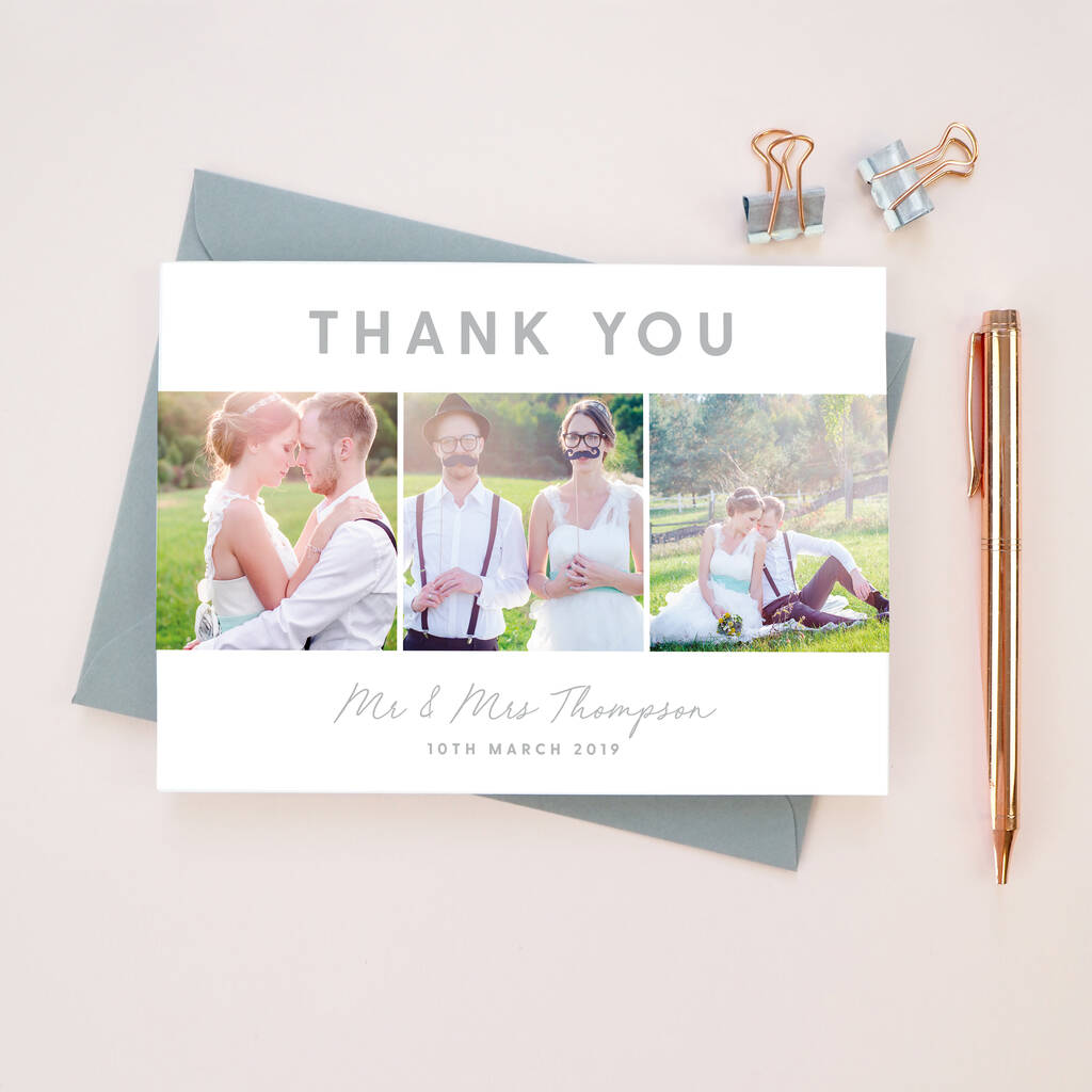 Rachel Collage Wedding Photo Thank You Cards By Project Pretty ...