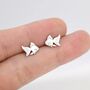 Fish Goldfish Stud Earrings In Sterling Silver, thumbnail 4 of 11