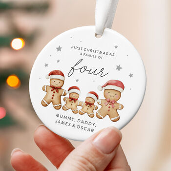 First Christmas Family Of Four Ornament Personalised Names, 6 of 7