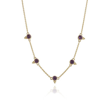 Gemstone Cleopatra Necklace Gold Plated Sterling Silver, 10 of 12