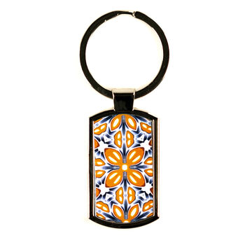 Orange Fox Flower Millefiori Handprinted Keyring, 2 of 11