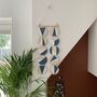 Blue And White Geometric Plywood Wall Hanging Art, thumbnail 2 of 8
