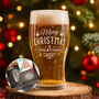 Christmas Holly And Snowflake Pint Glass And Gift Boxed Set, thumbnail 1 of 7