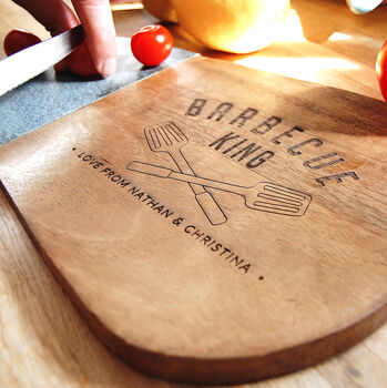 Personalised Barbecue King Wood / Slate Chopping Board, 4 of 4