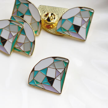 Diamond Crystal Enamel Pin Badge In Pastel Shades, 3 of 4