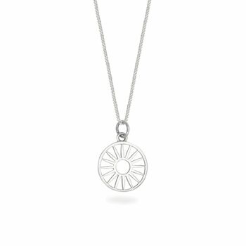 Wagon Wheel Token Charm Necklace Sterling Silver, 3 of 9
