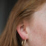 Olivera Medium Brushed Gold Plated Hoop Earrings, thumbnail 3 of 4