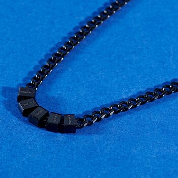 18k Gold Personalised Charm Necklace On Cuban Chain, 8 of 12