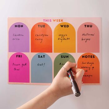 Magnetic Rainbow Arches Weekly Planner | Fridge Planner, 2 of 3