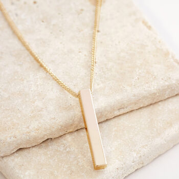 Simple Curb Chain Bar Necklace, 4 of 9