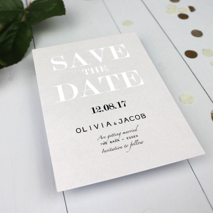 modern traditional save the date card by by florence | notonthehighstreet.com