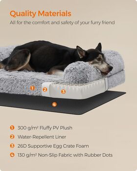 Dog Bed Egg Crate Foam Pet Bed Washable Cover, 7 of 12